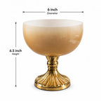 Amber Ombre Glass Bowl | Gold Fluted Pedestal | Luxury Décor — Castle Crafts