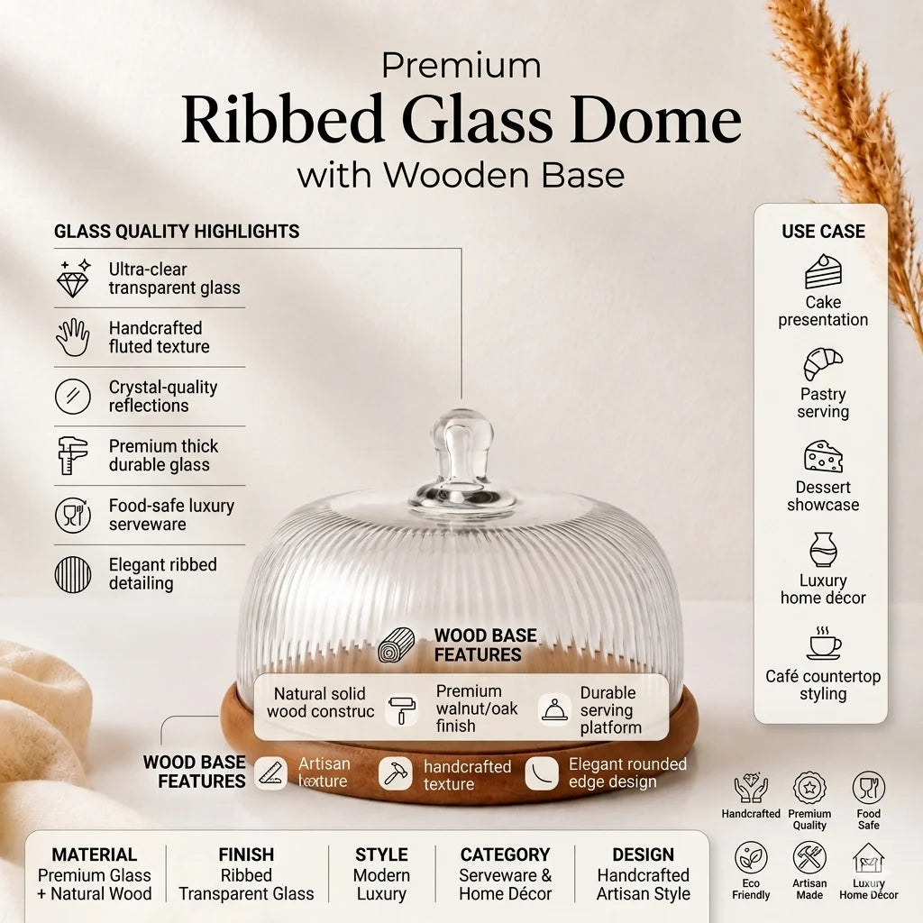Ribbed Glass Cake Dome — Castle Crafts