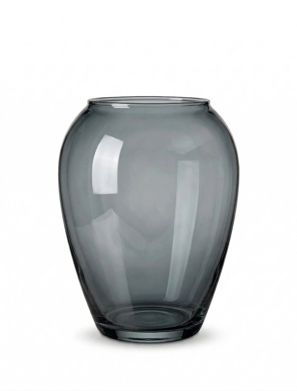 Serene Urn Glossy Glass Vase — Hand-Blown Glass from Firozabad, India — Handcrafted Finish
