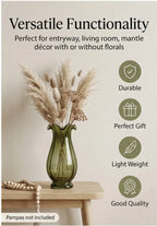 Garden Tulip Ruffle Glass Vase — Hand-Blown Glass from Firozabad, India — Décor Inspiration