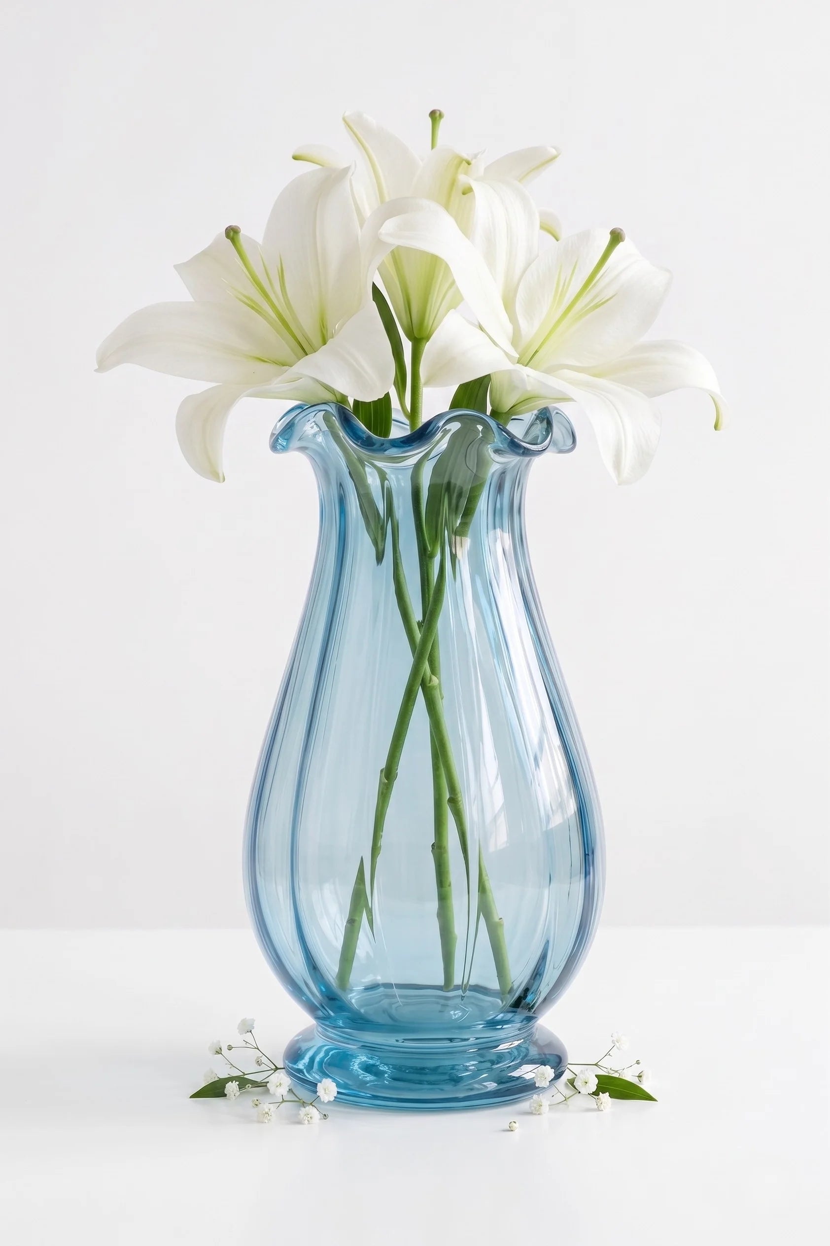 Blooming Tulip Ruffle Glass Vase — Hand-Blown Glass from Firozabad, India — Décor Inspiration