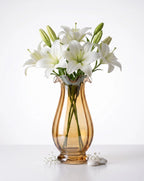 Blooming Tulip Ruffle Glass Vase — Hand-Blown Glass from Firozabad, India — Detail Close-Up