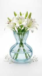 Pastel Ruffle Ribbed Glass Vase — Hand-Blown Glass from Firozabad, India — Detail Close-Up