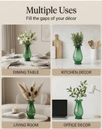 Aria Ruffle Smooth Glass Vase — Hand-Blown Glass from Firozabad, India — Festive Styling