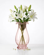 Garden Ruffle Smooth Glass Vase — Hand-Blown Glass from Firozabad, India — Styled for Home Décor
