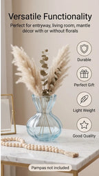 Pastel Ruffle Ribbed Glass Vase — Hand-Blown Glass from Firozabad, India — Colour Variant