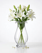 Aria Ruffle Smooth Glass Vase — Hand-Blown Glass from Firozabad, India — In a Living Space