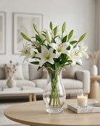 Aria Ruffle Smooth Glass Vase — Hand-Blown Glass from Firozabad, India — Light & Shadow