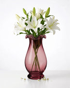 Garden Ruffle Smooth Glass Vase — Hand-Blown Glass from Firozabad, India — Colour Variant