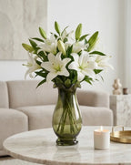Garden Ruffle Smooth Glass Vase — Hand-Blown Glass from Firozabad, India — Light & Shadow