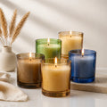 Jasmine Soy Wax Candle | Large Coloured Glass | 80Hr Burn | 5 Shades — Castle Crafts