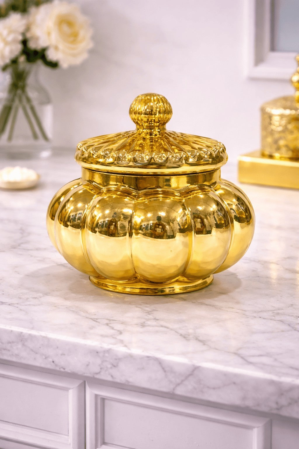 Pumpkin Ceramic Dome Jar — Castle Crafts