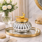 Melon Glass Jar | Gold Bird Lid — Castle Crafts