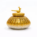 Melon Glass Jar | Gold Bird Lid — Castle Crafts