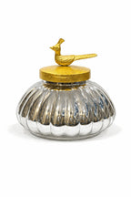 Melon Glass Jar | Gold Bird Lid — Castle Crafts