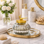 Melon Glass Jar | Gold Bird Lid — Castle Crafts
