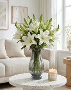 Aria Ruffle Smooth Glass Vase — Hand-Blown Glass from Firozabad, India — Décor Inspiration