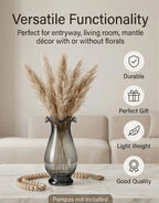 Aria Ruffle Smooth Glass Vase — Hand-Blown Glass from Firozabad, India — Handcrafted Finish