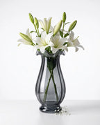 Garden Tulip Ruffle Glass Vase — Hand-Blown Glass from Firozabad, India — Gifting Presentation