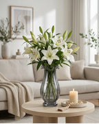 Garden Tulip Ruffle Glass Vase — Hand-Blown Glass from Firozabad, India — In a Living Space