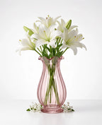 Petal Ruffle Ribbed Glass Vase — Hand-Blown Glass from Firozabad, India — Texture & Craftsmanship