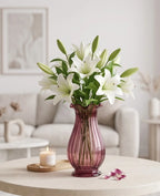 Jewel Ruffle Ribbed Glass Vase — Hand-Blown Glass from Firozabad, India — Gifting Presentation