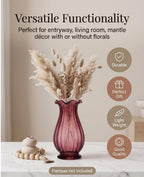 Jewel Ruffle Ribbed Glass Vase — Hand-Blown Glass from Firozabad, India — In a Living Space