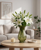 Jewel Ruffle Ribbed Glass Vase — Hand-Blown Glass from Firozabad, India — Multi-Angle Showcase