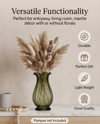 Jewel Ruffle Ribbed Glass Vase — Hand-Blown Glass from Firozabad, India — Premium Detail
