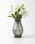 Petal Ruffle Ribbed Glass Vase — Hand-Blown Glass from Firozabad, India — Festive Styling