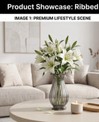Petal Ruffle Ribbed Glass Vase — Hand-Blown Glass from Firozabad, India — In a Living Space