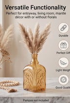 Jewel Gothic Embossed Glass Vase — Hand-Blown Glass from Firozabad, India — Wedding Décor Use