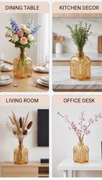Jewel Gothic Embossed Glass Vase — Hand-Blown Glass from Firozabad, India — Corporate Gifting View