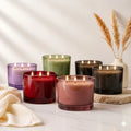 Musk 3-Wick Soy Wax Candle | Wide Coloured Glass | 55Hr Burn | 5 Shades — Castle Crafts