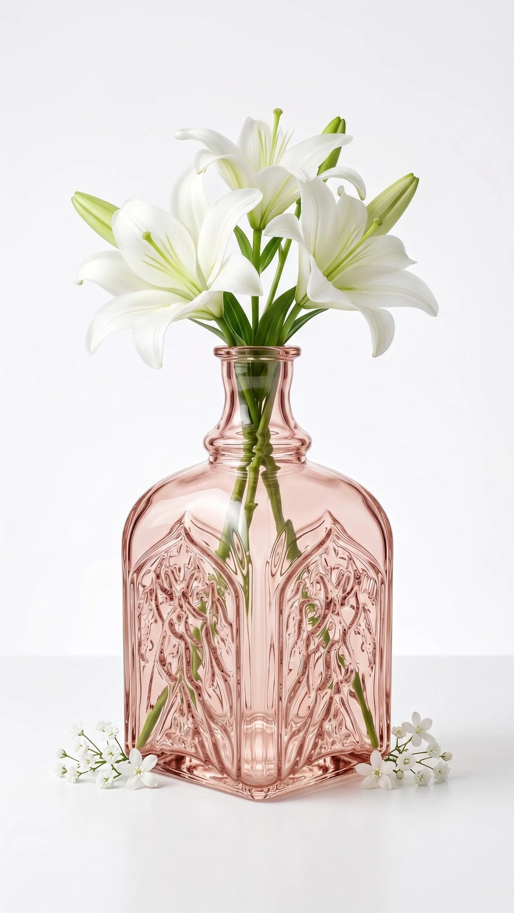 Gothic Cathedral Embossed Glass Vase — Hand-Blown Glass from Firozabad, India — Gifting Presentation