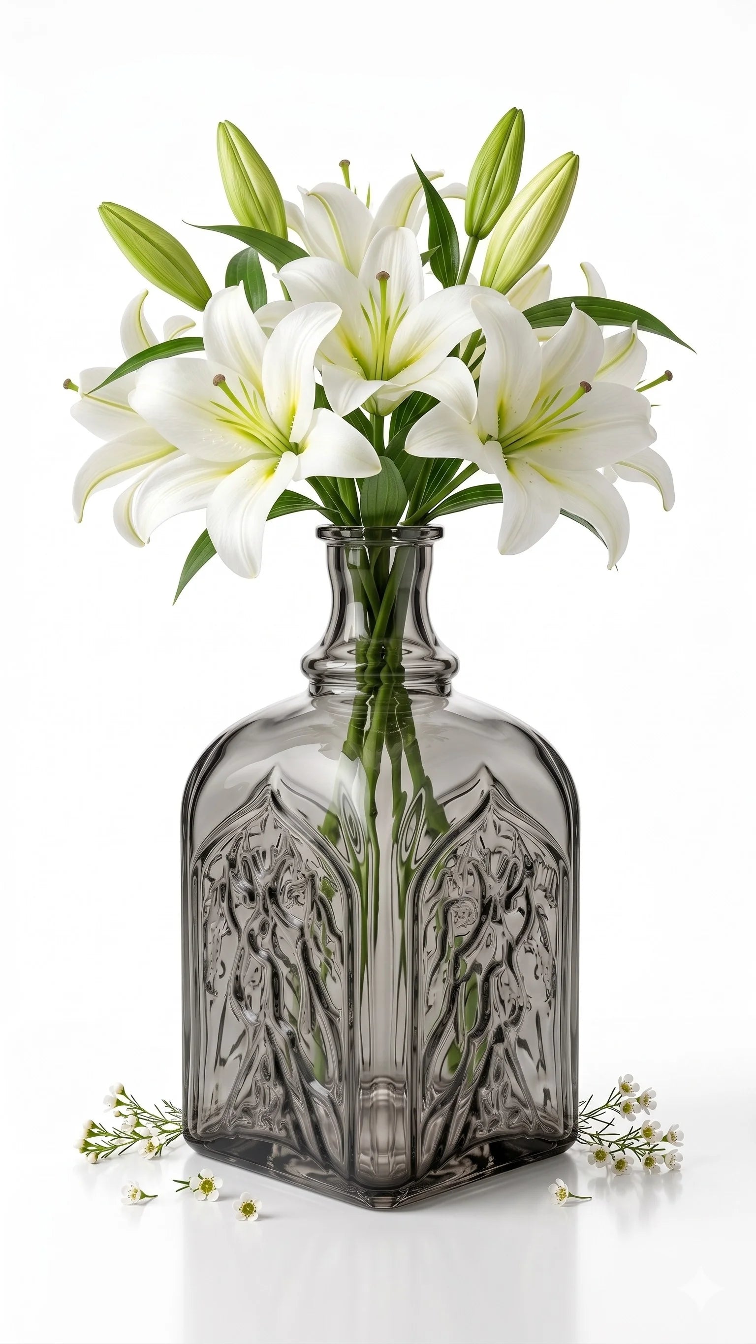 Gothic Cathedral Embossed Glass Vase — Hand-Blown Glass from Firozabad, India — Décor Inspiration