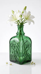 Jewel Gothic Embossed Glass Vase — Hand-Blown Glass from Firozabad, India — Texture & Craftsmanship