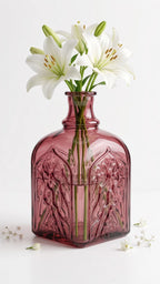 Jewel Gothic Embossed Glass Vase — Hand-Blown Glass from Firozabad, India — Festive Styling