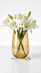 Jewel Egg Smooth Glass Vase — Hand-Blown Glass from Firozabad, India — Side Angle View