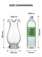 Aria Ruffle Smooth Glass Vase — Hand-Blown Glass from Firozabad, India — Side Angle View