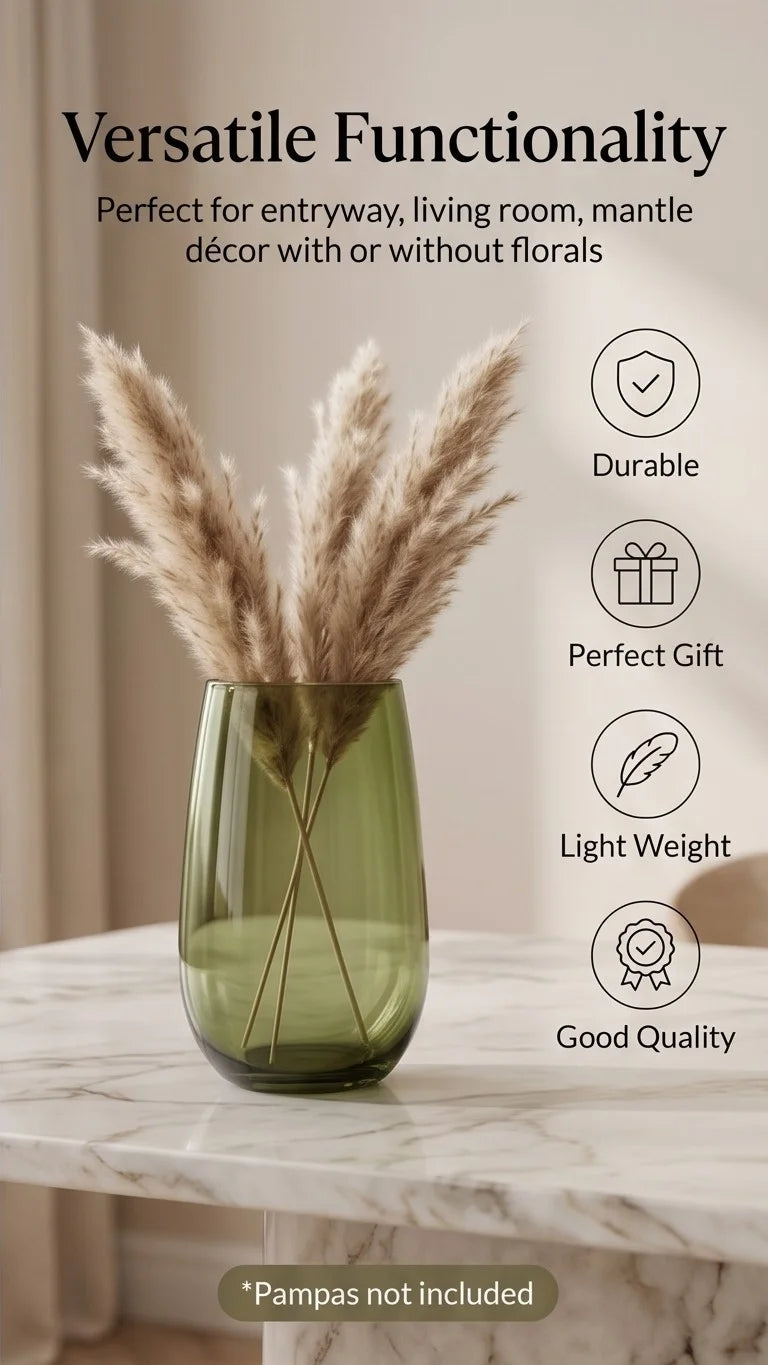 Jewel Egg Smooth Glass Vase — Hand-Blown Glass from Firozabad, India — Handcrafted Finish