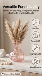 Pastel Ruffle Ribbed Glass Vase — Hand-Blown Glass from Firozabad, India — In a Living Space