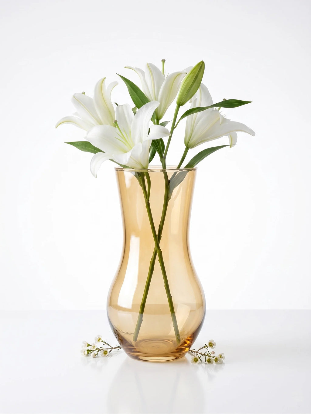 Curvy Bloom Smooth Glass Vase — Hand-Blown Glass from Firozabad, India — Lifestyle Setting