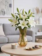 Curvy Bloom Smooth Glass Vase — Hand-Blown Glass from Firozabad, India — Texture & Craftsmanship
