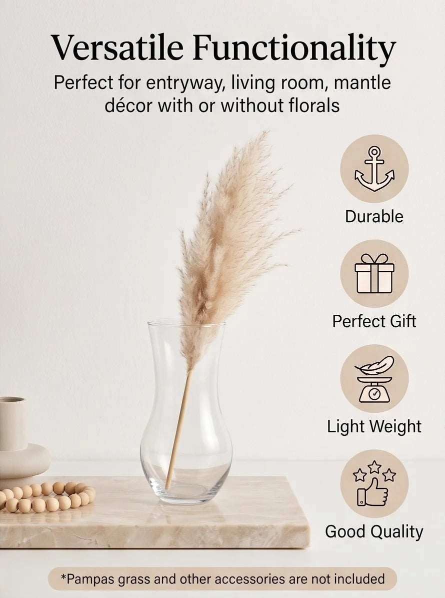 Pastel Curve Smooth Glass Vase — Hand-Blown Glass from Firozabad, India — Curated Display