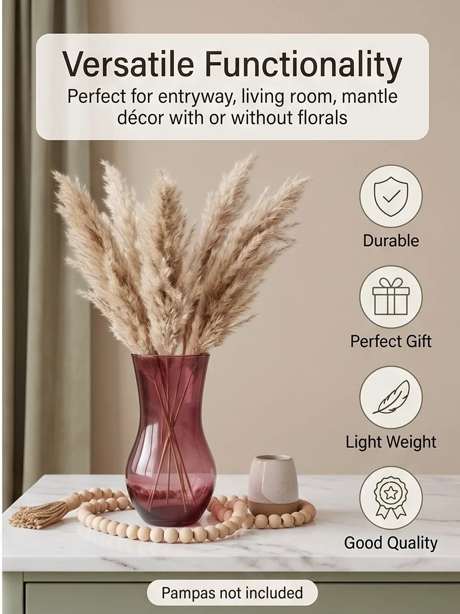 Curvy Bloom Smooth Glass Vase — Hand-Blown Glass from Firozabad, India — In a Living Space