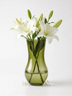 Curvy Bloom Smooth Glass Vase — Hand-Blown Glass from Firozabad, India — Multi-Angle Showcase