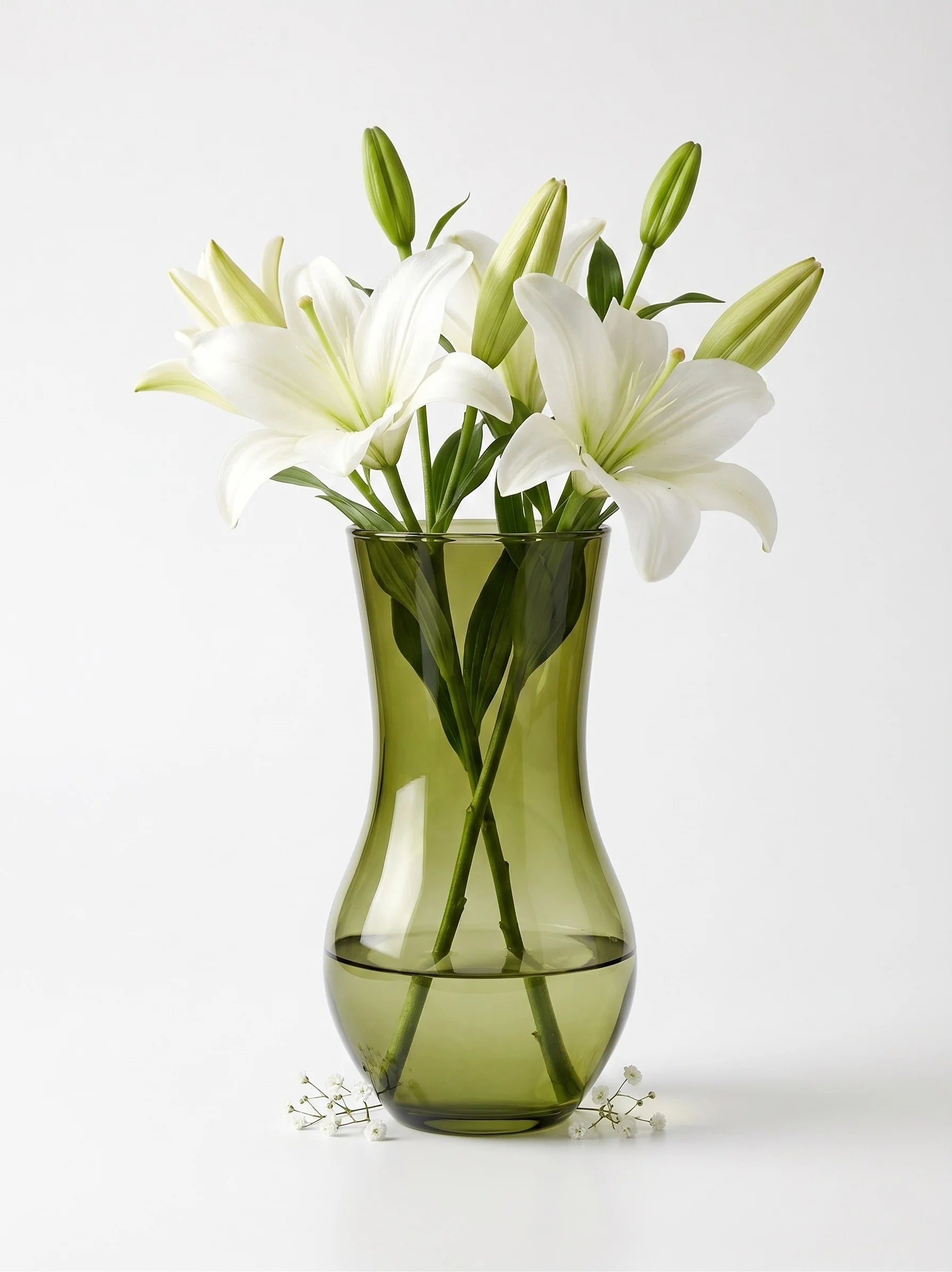 Curvy Bloom Smooth Glass Vase — Hand-Blown Glass from Firozabad, India — Multi-Angle Showcase