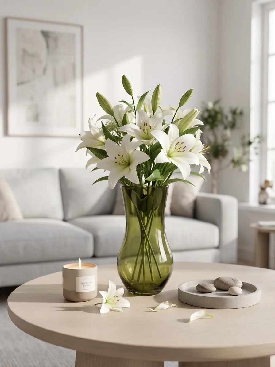 Curvy Bloom Smooth Glass Vase — Hand-Blown Glass from Firozabad, India — Premium Detail
