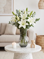 Pastel Curve Smooth Glass Vase — Hand-Blown Glass from Firozabad, India — Tabletop View